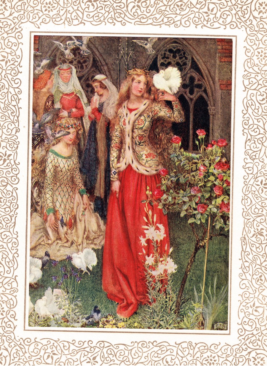 Guinevere og hendes damer i de gyldne dage, illustration fra 