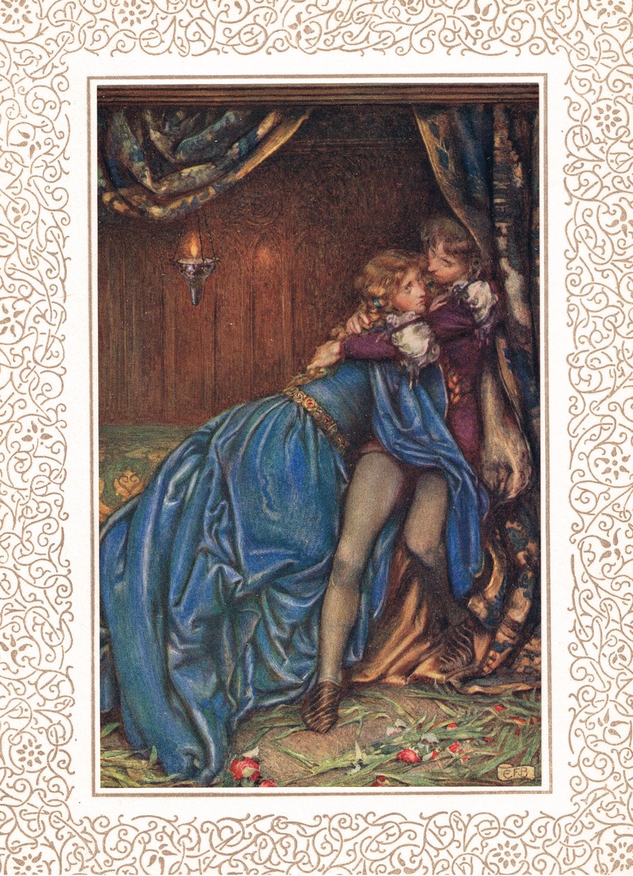Lancelot og Guinevere Together, illustration fra 