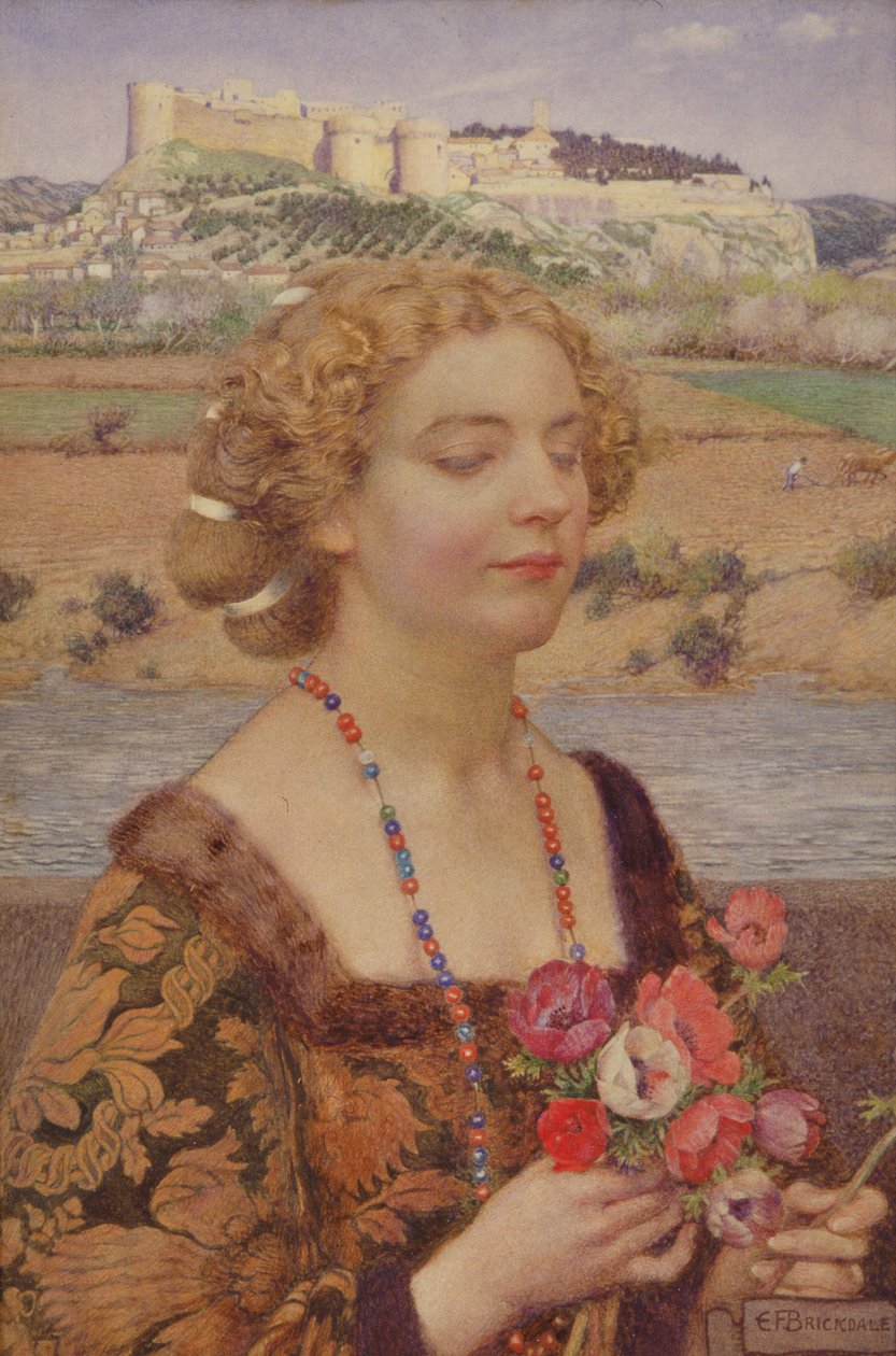Laura af Avignon (akvarel på papir) af Eleanor Fortescue Brickdale
