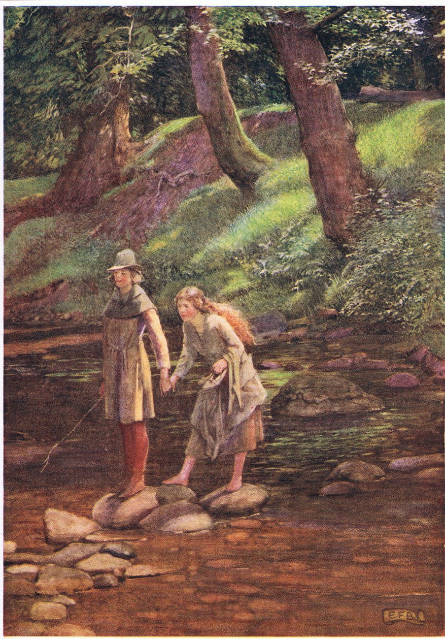 Rosalind og Celia (litho) af Eleanor Fortescue Brickdale