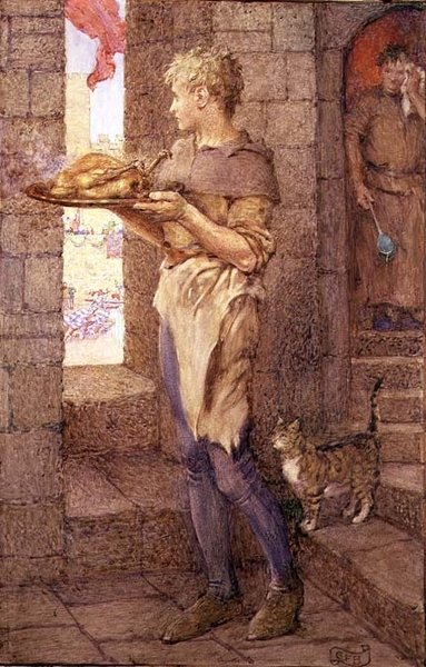 "Så Gareth for Glory gennemgik køkkenvaskens sodede åg" af Eleanor Fortescue Brickdale