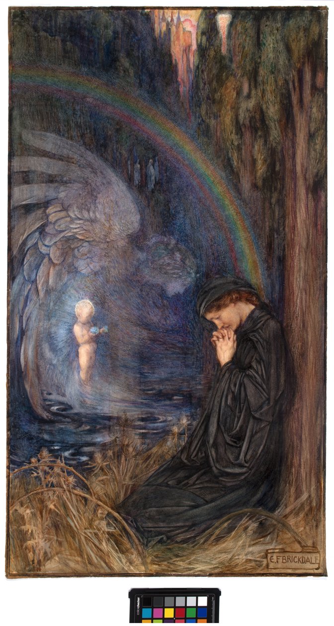 Det posthume barn, ca. 1904 (akvarel og gouache på papir) af Eleanor Fortescue Brickdale