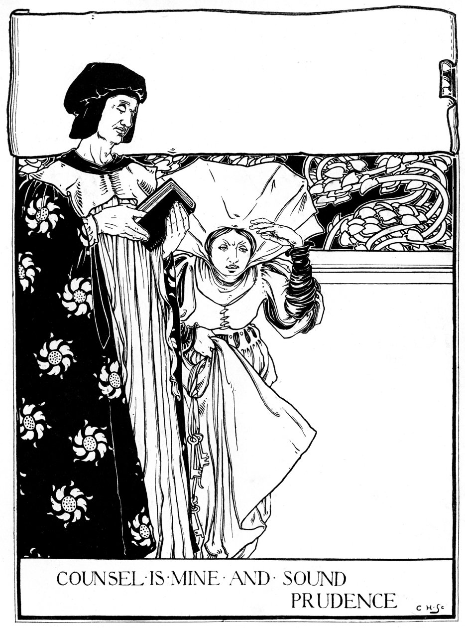 Råd er Mine and Sound Prudence, 1898. af Eleanor Fortescue Brickdale