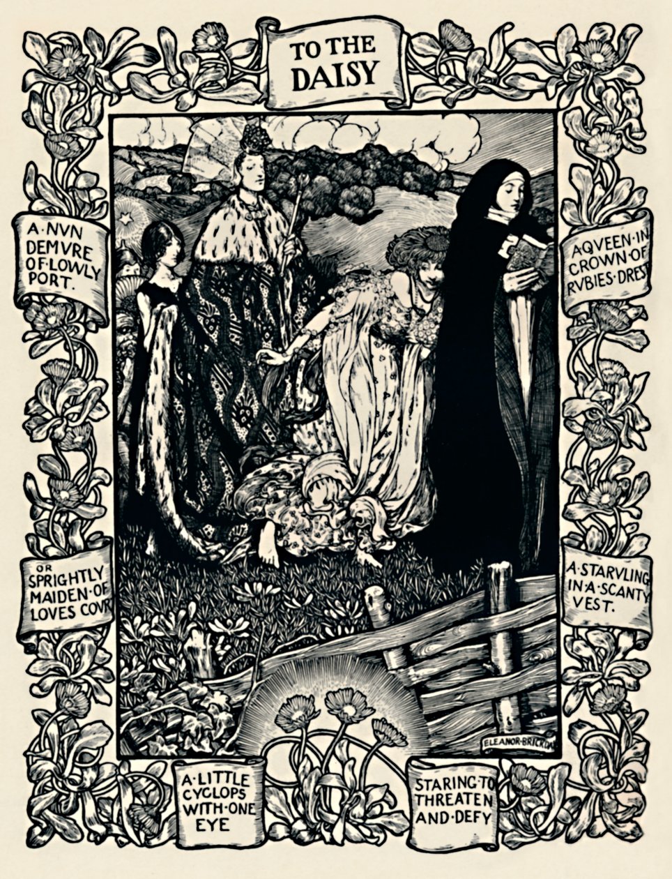 Illustration til Wordsworths Digt til Daisy, nr. 2, 1923 af Eleanor Fortescue Brickdale