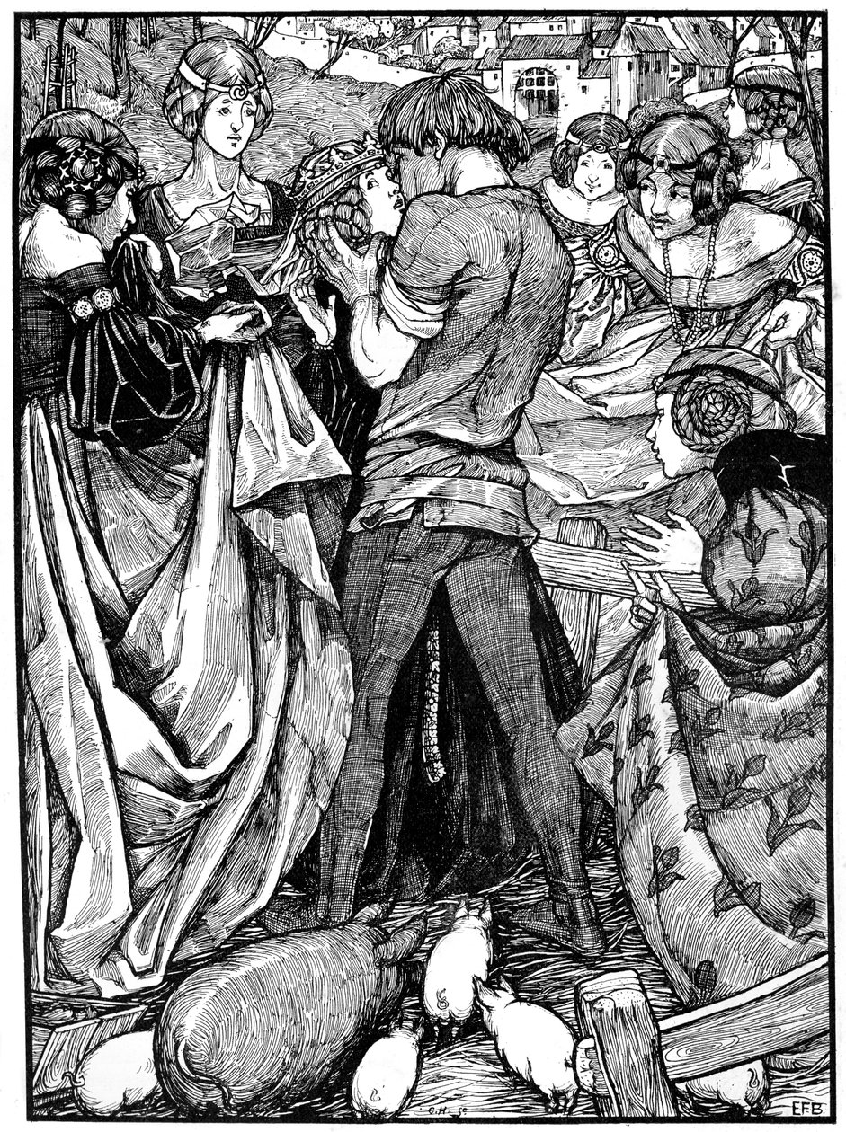Prinsessen og svinehyrden, 1898. af Eleanor Fortescue Brickdale