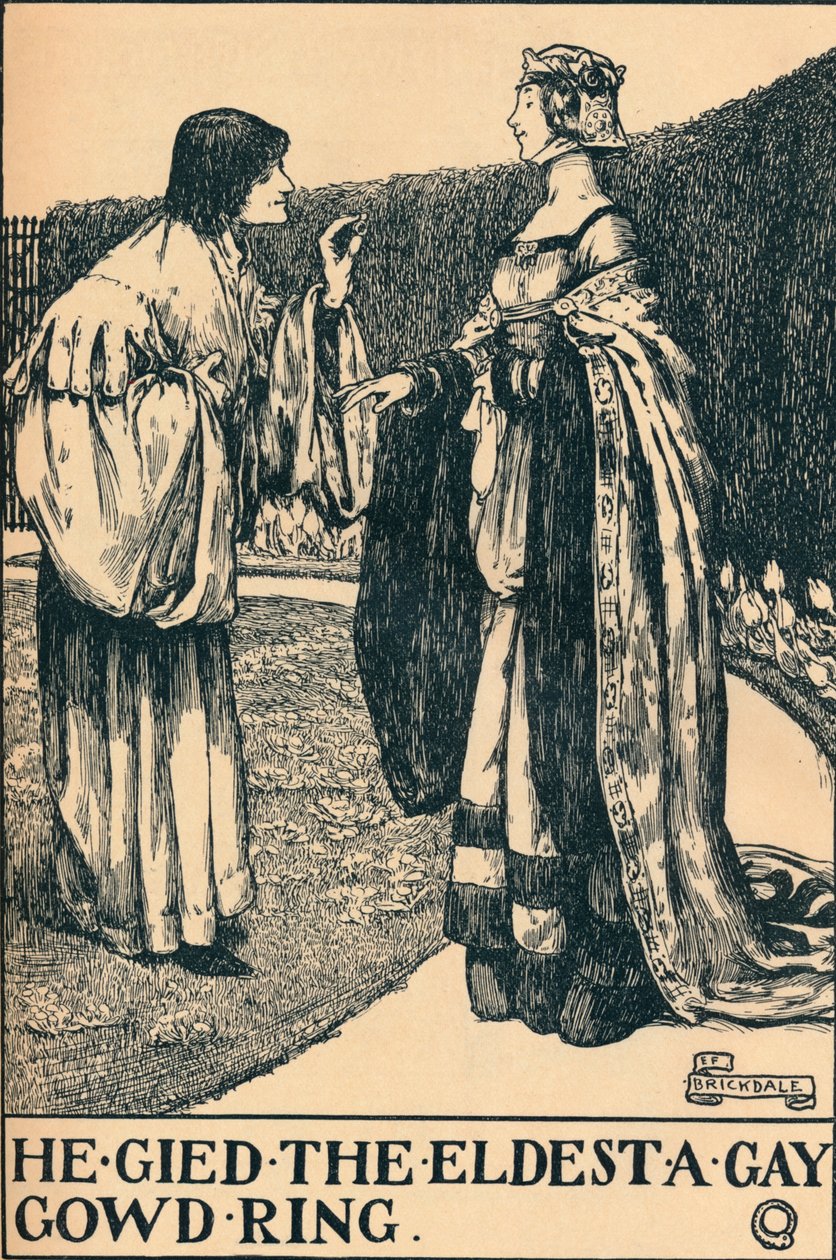 illustration til The Twa Sisters o Binnorie, c1900 af Eleanor Fortescue Brickdale