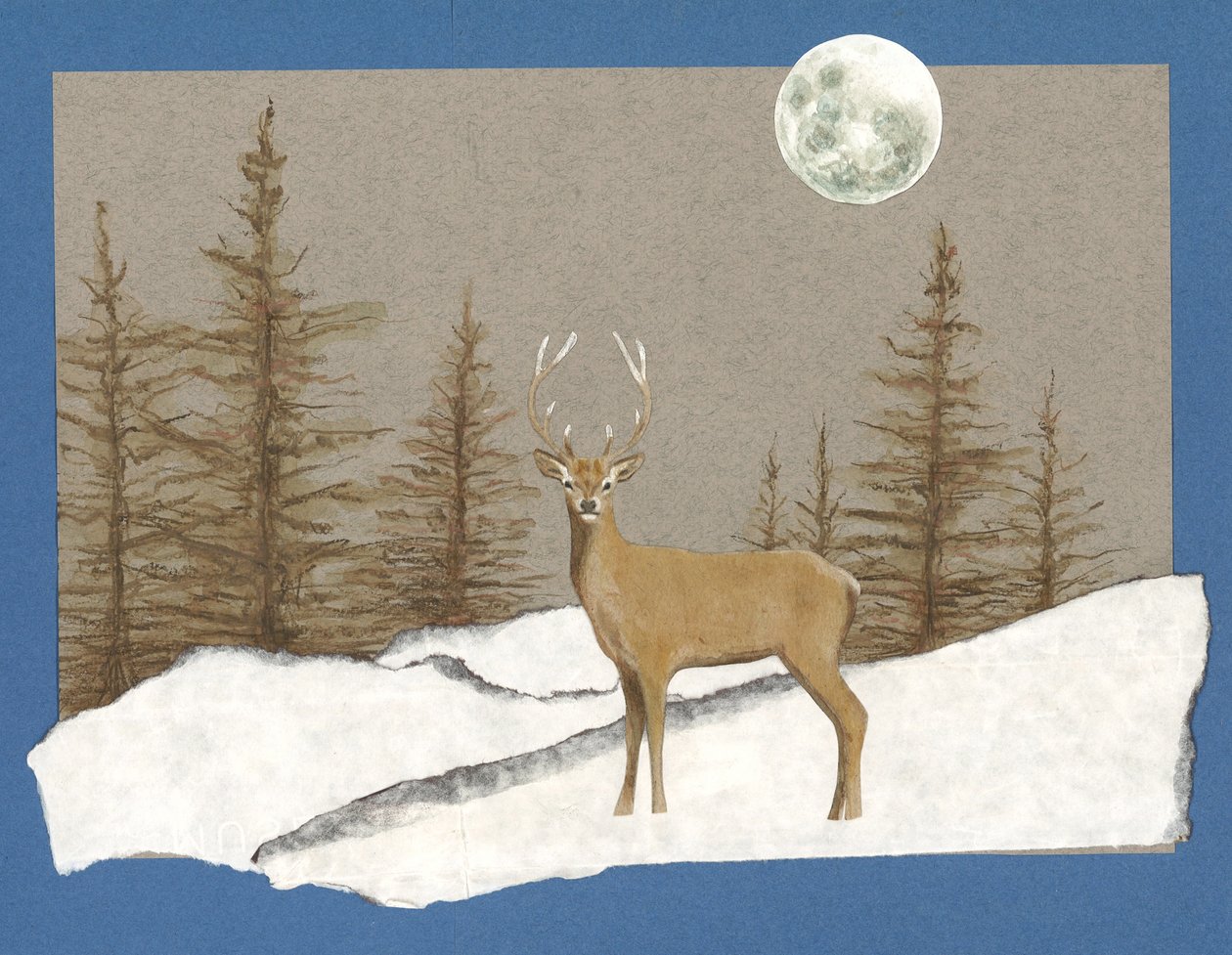Night Encounter, 2012 (akvarel på papir og collage) af Eleanor Grafton