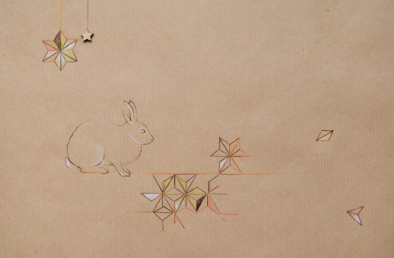 Scatter, 2014 (blyant og blandede medier på papir) af Eleanor Grafton