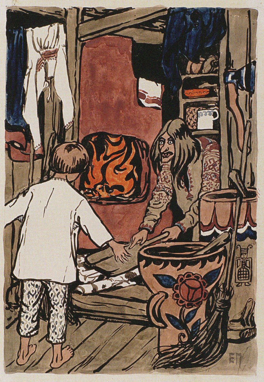 Illustration til The Tale Synko-Philipko af Elena Dmitryevna Polenova