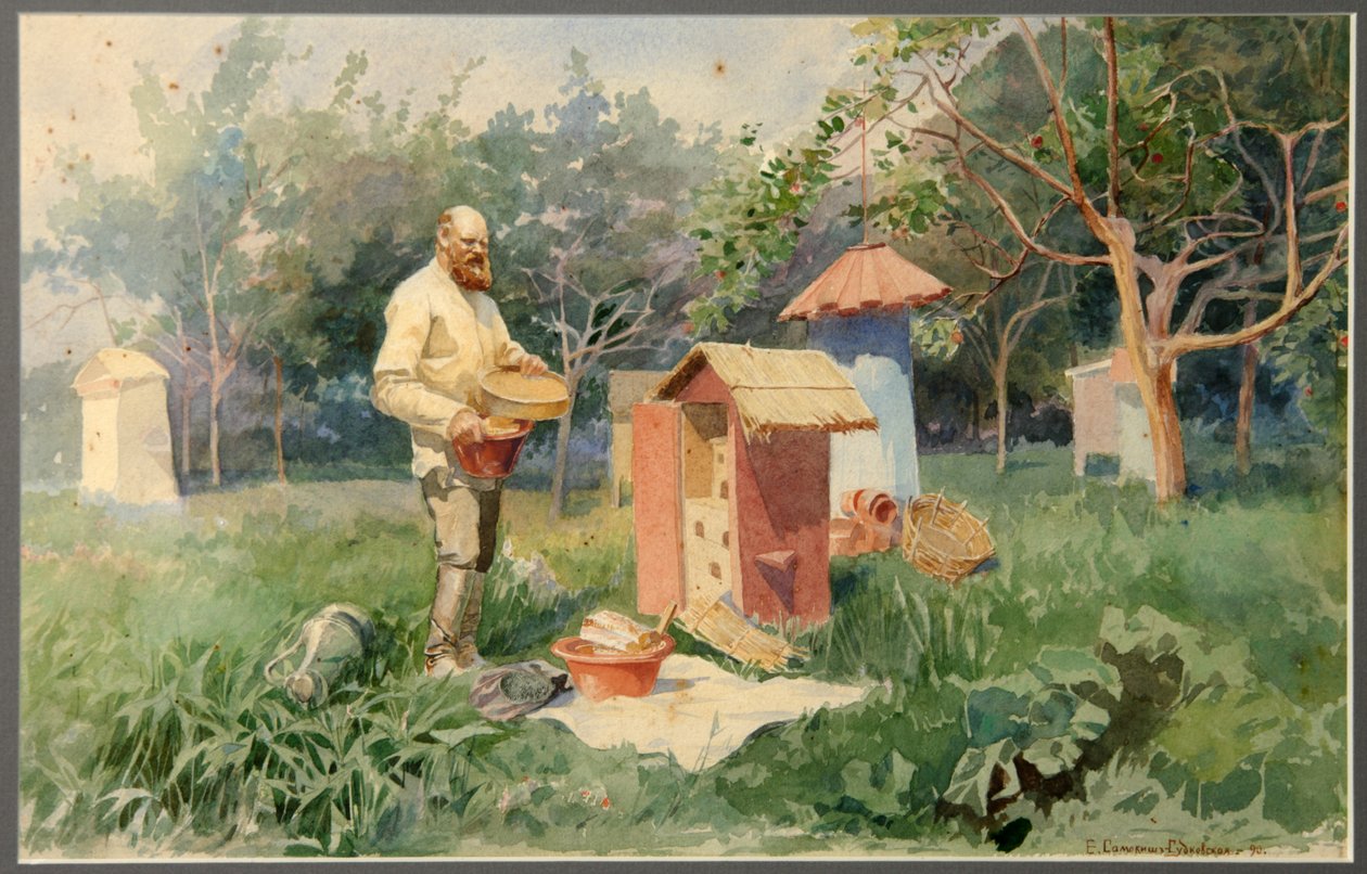 På bigården, 1890 af Elena Petrovna Samokish Sudkovskaya