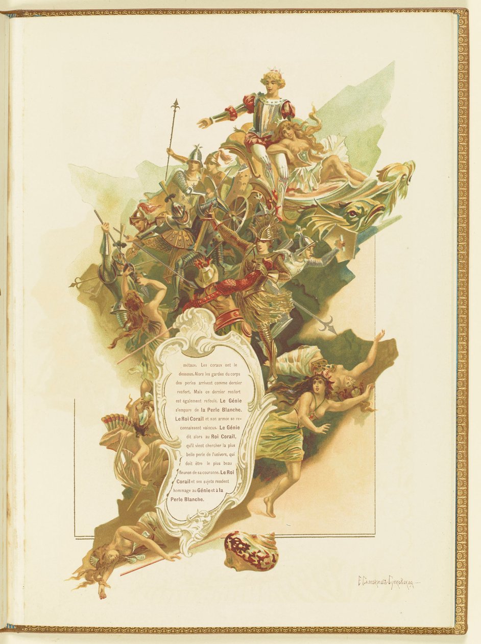 Program for balletten La Perle af Marius Petipa og Riccardo Drigo, 1896. af Elena Petrovna Samokish Sudkovskaya
