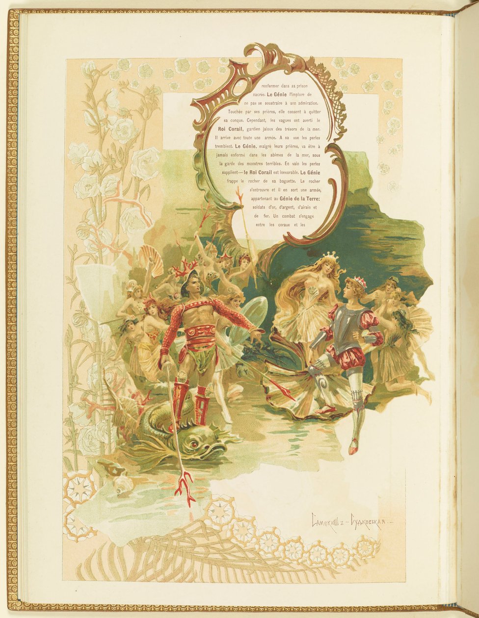 Program for balletten La Perle af Marius Petipa og Riccardo Drigo, 1896. af Elena Petrovna Samokish Sudkovskaya