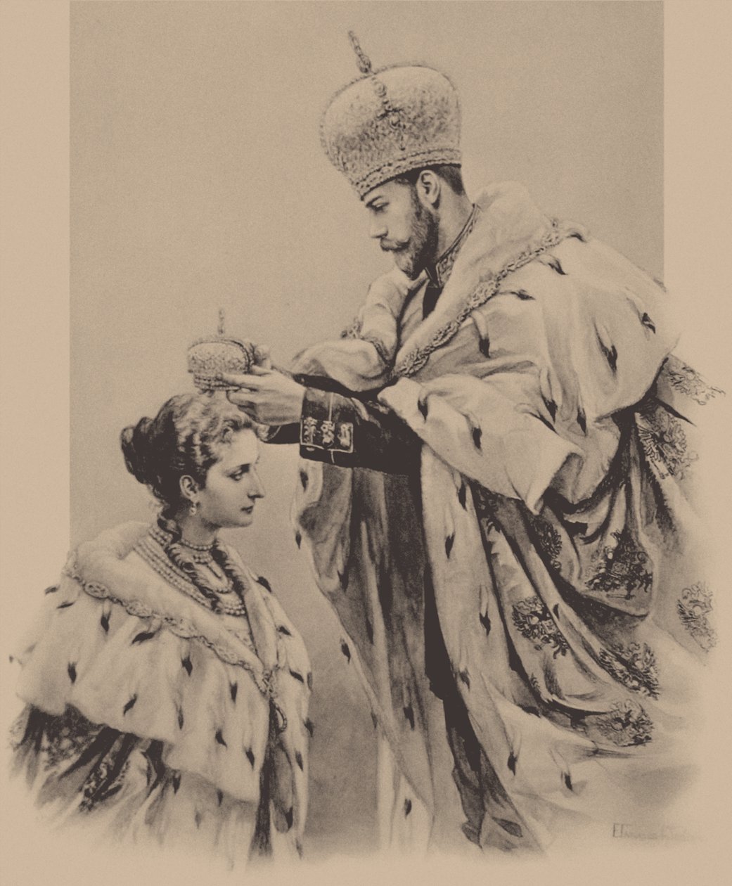 Kroningen af kejserinde Alexandra Fyorodovna, 1899 af Elena Petrovna Samokish Sudkovskaya