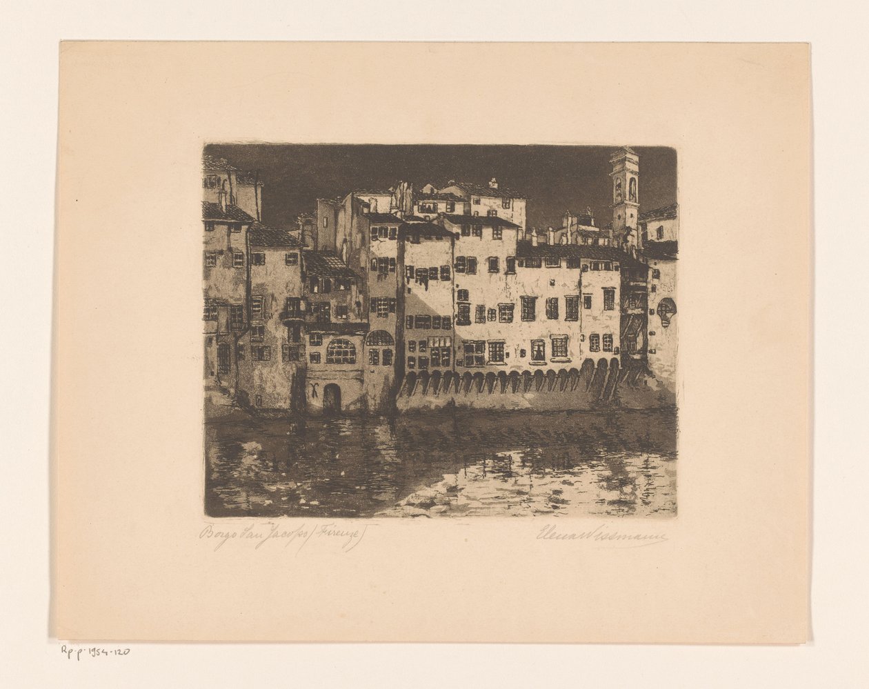 Borgo San Jacopo (Firenze) (original titel på objekt) af Elena Wissmann (signed by artist)