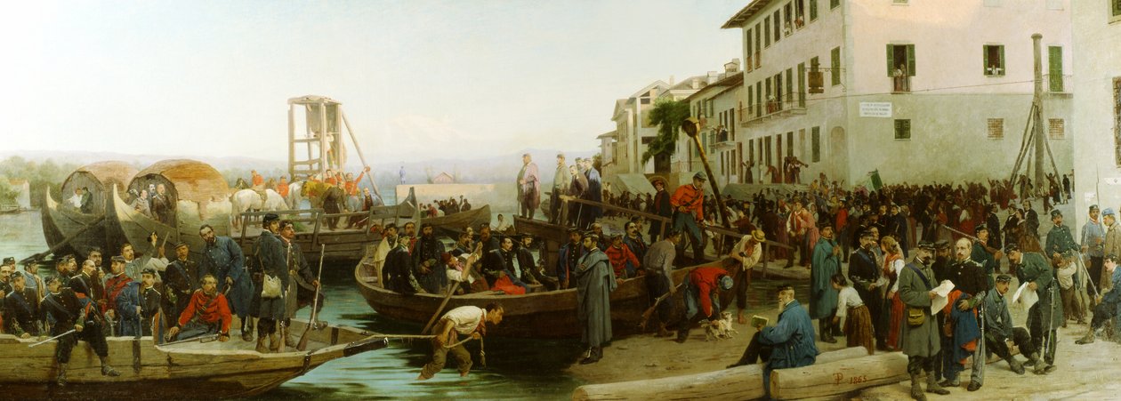 Landingen ved Sesto Calende den 26. april 1859, 1865 af Eleuterio Pagliano