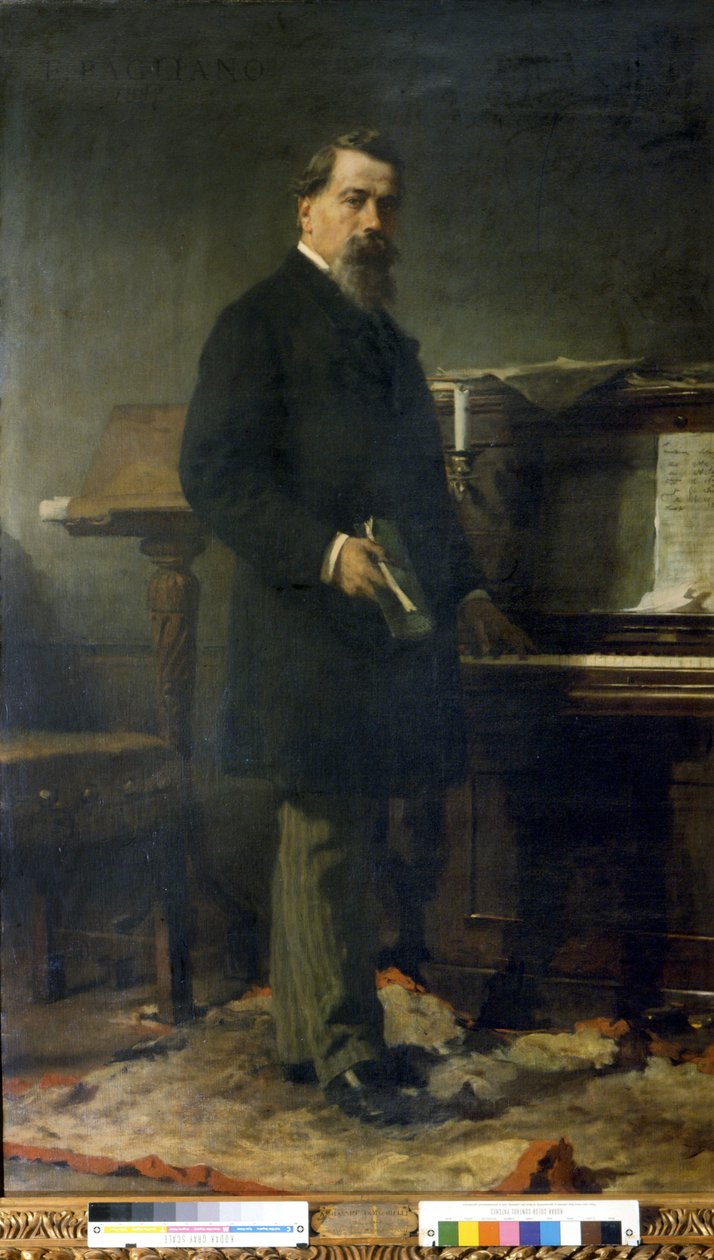 Amilcare Ponchielli (1834 - 1886). italiensk komponist. Maleri af Eleuterio Pagliano. af Eleuterio Pagliano