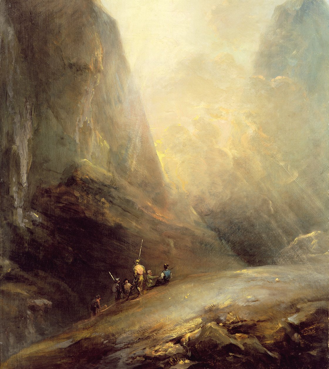 Bjerglandskab med Banditti, ca. 1780 af Elias Martin