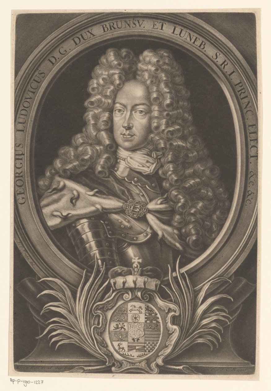 Portræt af Georg Ludwig, konge af Storbritannien og Irland af Elias Christopf Heiss