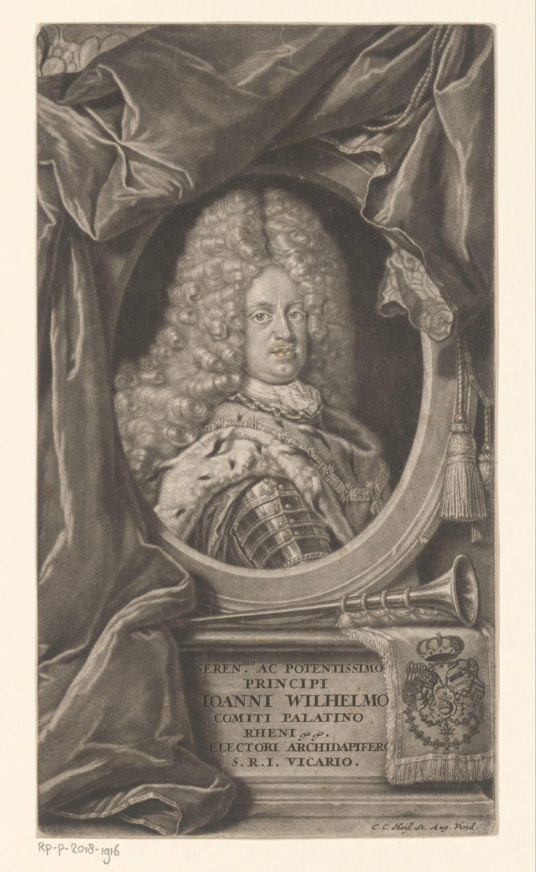 Portræt af Johann Wilhelm af Elias Christopf Heiss