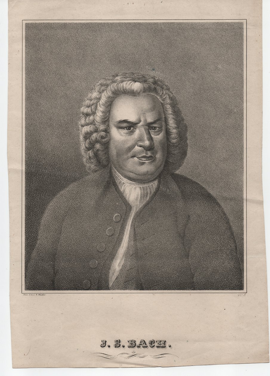 Johann Sebastian Bach (1685-1750) (ca. 1850, kobberstik) af Elias Gottleib (after) Haussmann