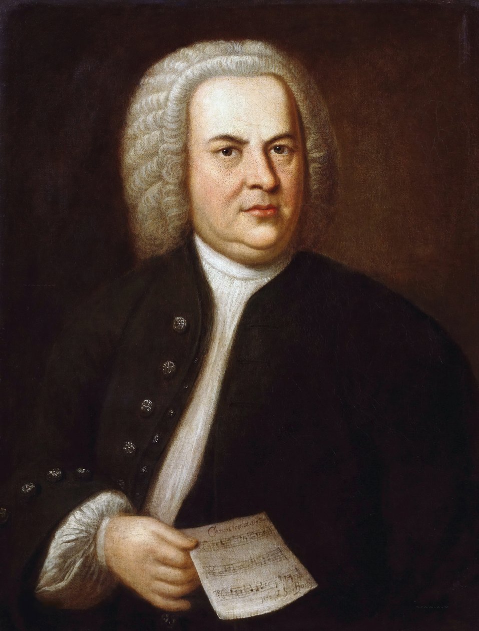 Portræt af Johann Sebastian Bach, af Haussmann, Elias Gottlob (1695-1774) (olie på lærred) af Elias Gottleib Haussmann