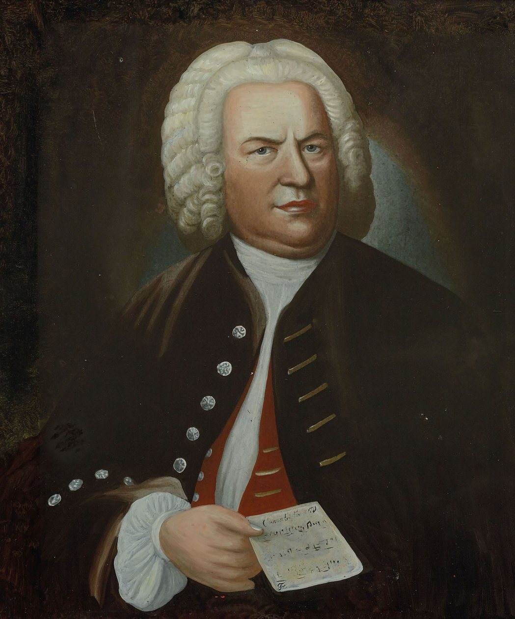 Portræt af Johann Sebastian Bach, midten af det 18. århundrede.. af Elias Gottlob Haussmann