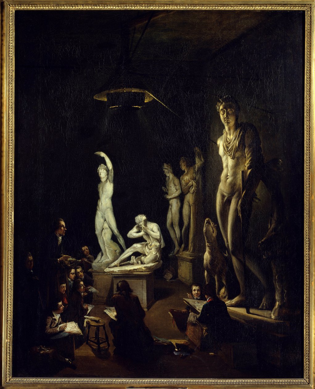 Casting room of the Royal Academy of London in 1770 Painting by Elias Martindani af Elias Martin