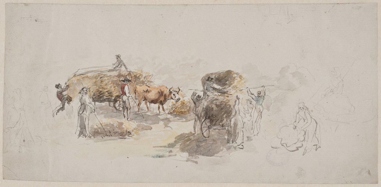 Genrescene, høbjergning af Elias Martin