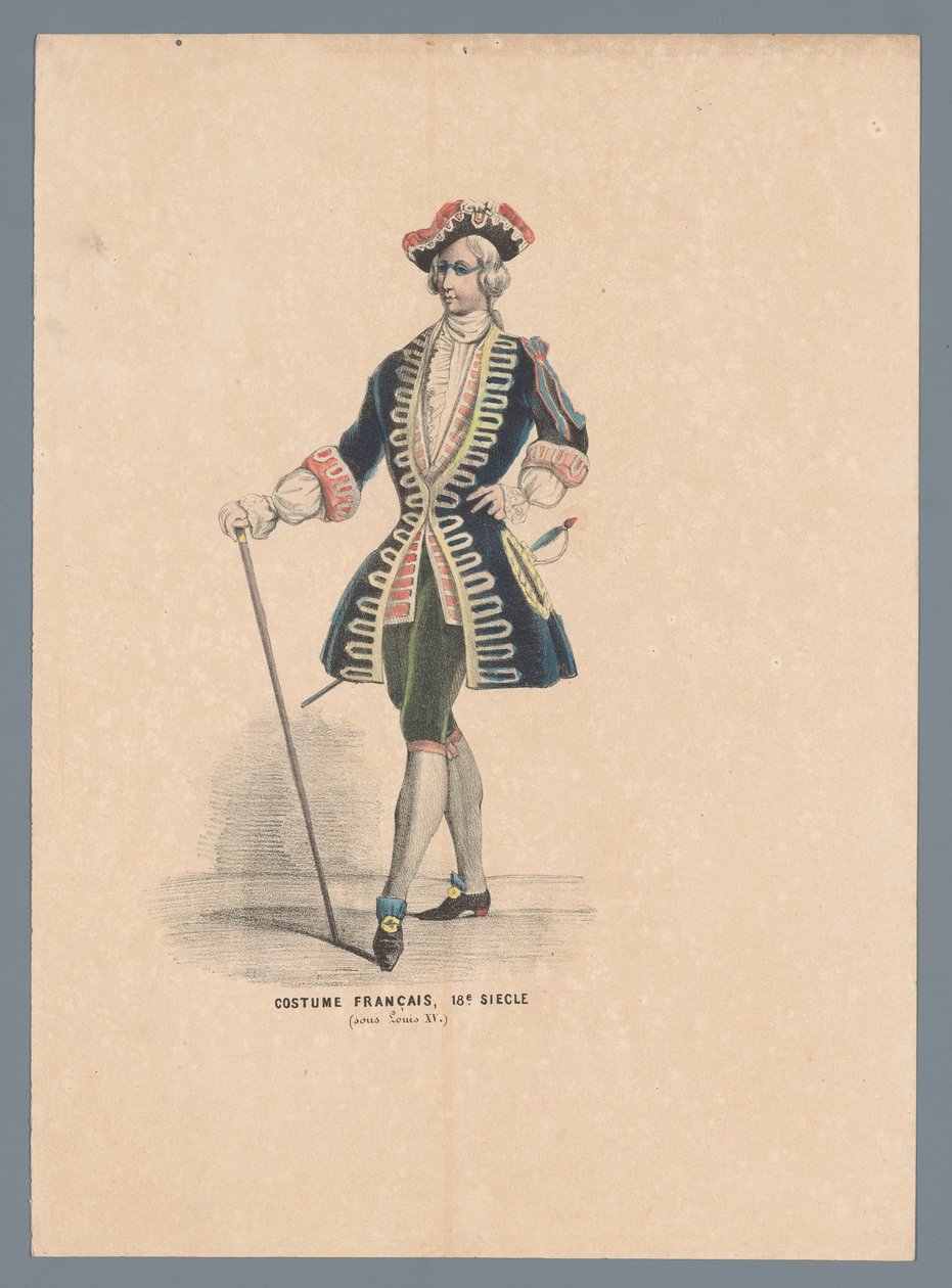Fransk kostume, 1700-tallet (under Louis XV.) (titel på objekt) af Elias Spanier (attributed to)