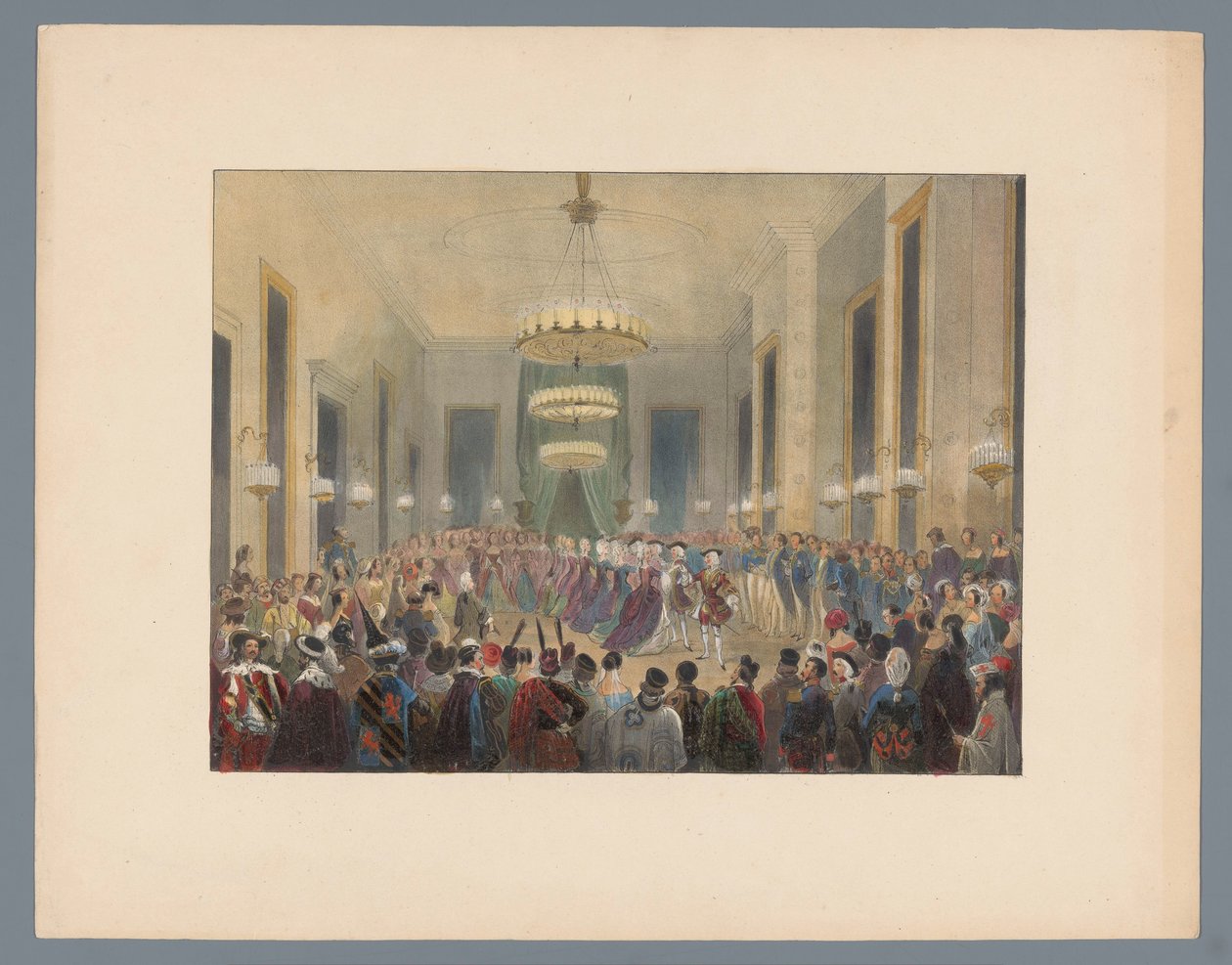 Balsal, hvor pavanen danses, 1845 af Elias Spanier