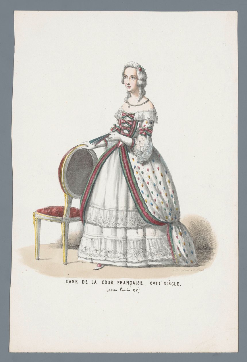 Dame af det franske hof. XVIII Century (under Louis XV) (titel på objekt) af Elias Spanier