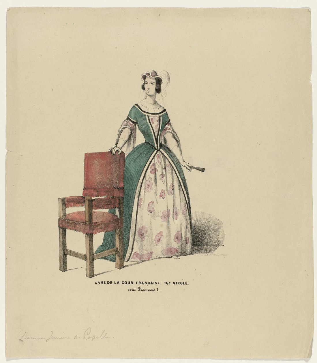 Dame af det franske hof 1500-tallet. under Francois I (titel på objekt) af Elias Spanier