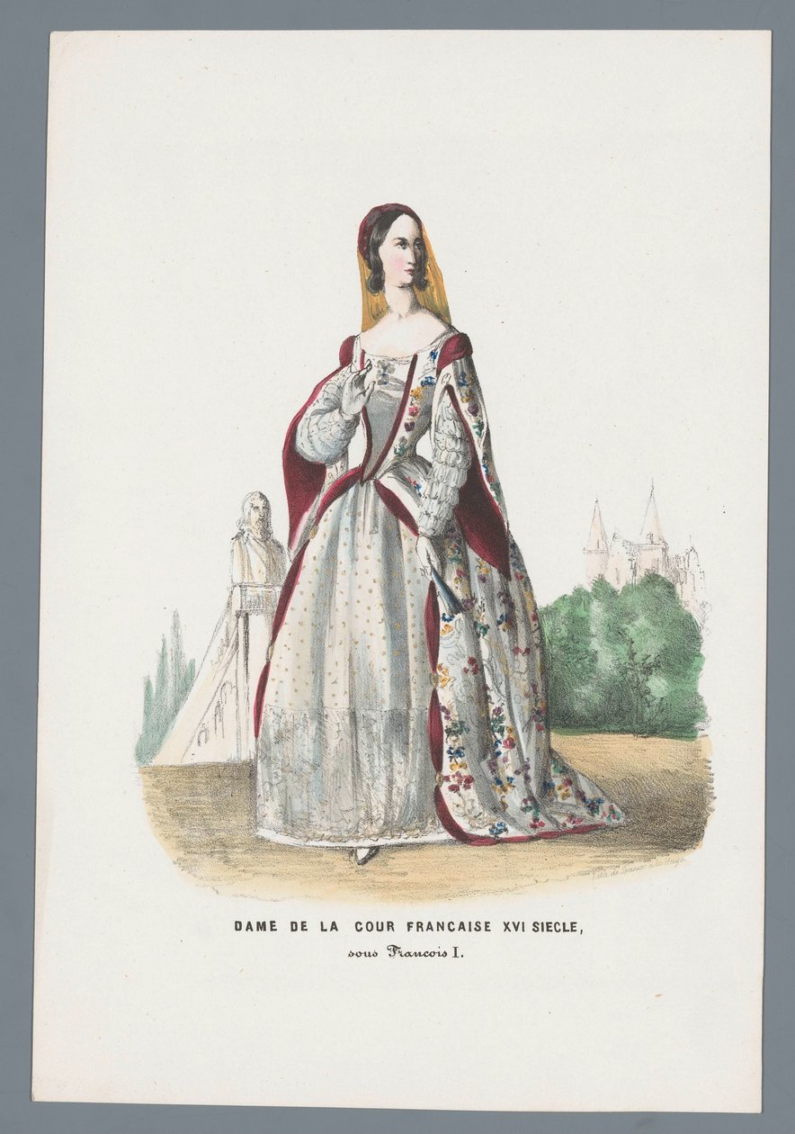 Dame ved det franske hof XVI århundrede, under Francois I (titel på objektet) af Elias Spanier