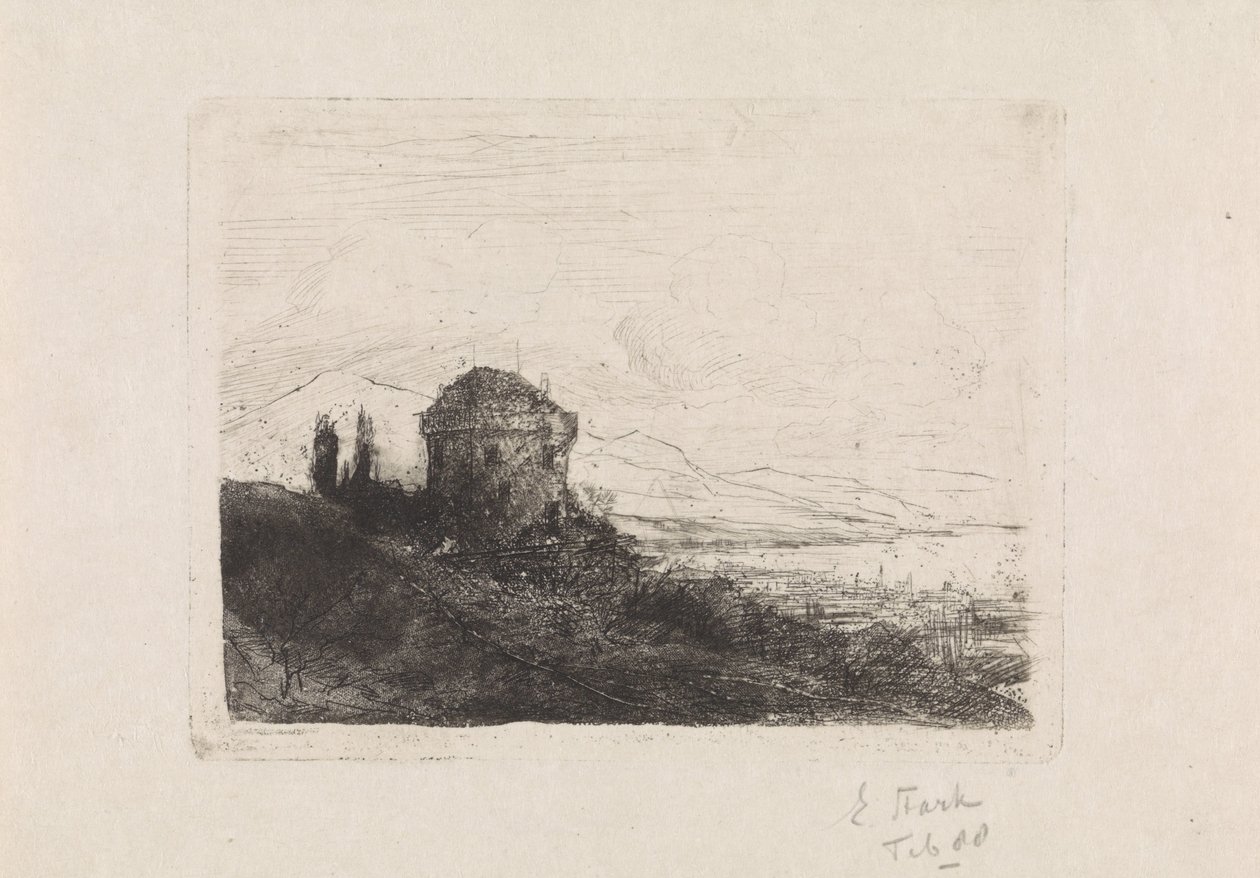 Chateau Chatelard nær Clarens af Elias Stark (signed by artist)