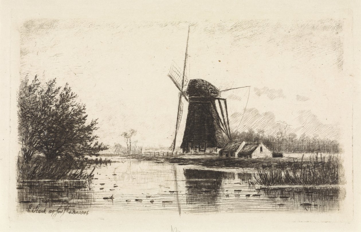 Vindmølle i Baambrugge af Elias Stark