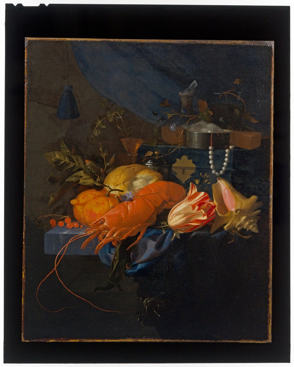 Stilleben med en hummer af Elias van den Broeck