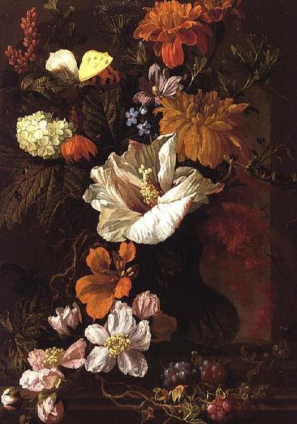Stilleben af blomster (panel) af Elias van den Broeck