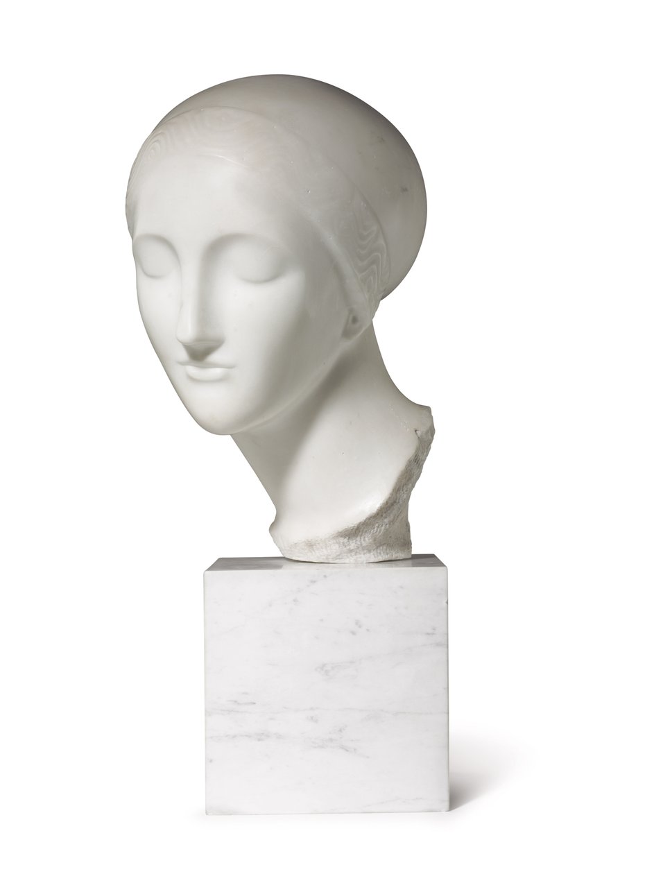 Tidligt ideelt hoved (La Mysterieuse), ca. 1916-17 (marmor) af Elie Nadelman