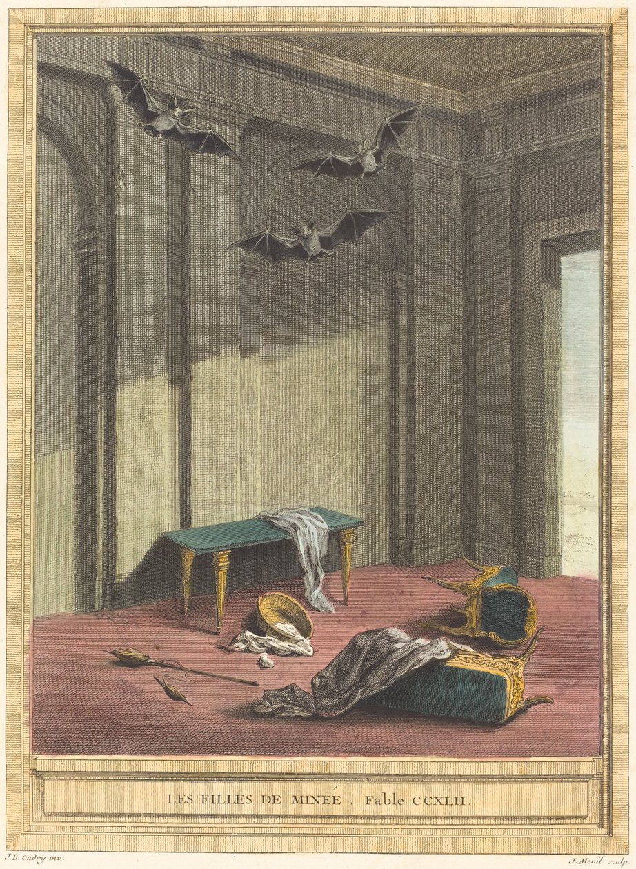 Les filles de Minee (Mine døtre) af Elie du Mesnil after Jean Baptiste Oudry