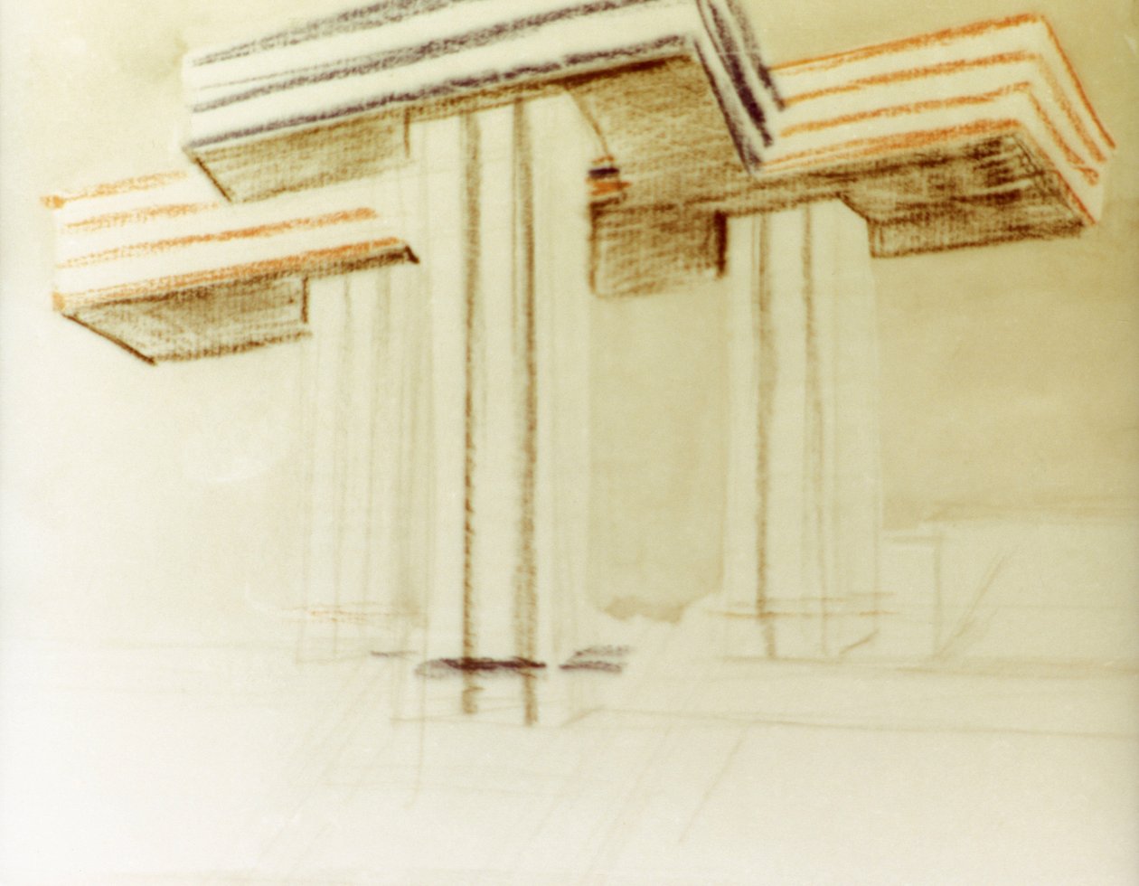 Designtegning til den foreslåede wolkenbugel (sky-jern) bygning af el lissitzky (lazar markovich lissitzky), der aldrig blev bygget af Eliezer Markowich Lissitzky