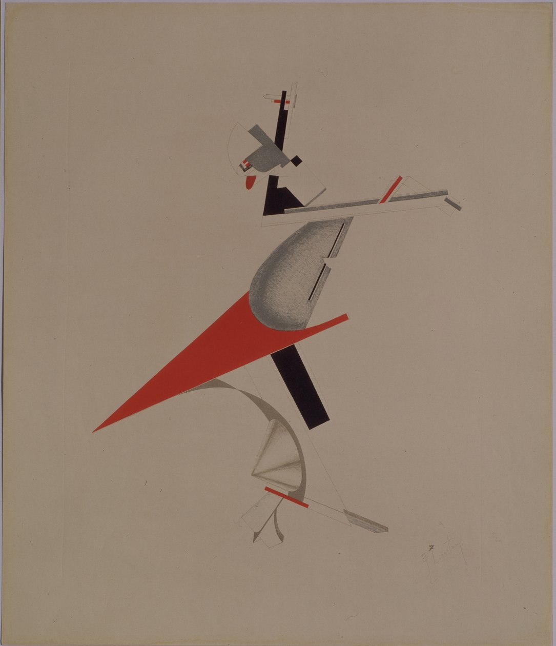 Ruffian. Figur til operaen Victory over the sun af A. Kruchenykh, 1920-1921 af Eliezer Markowich Lissitzky