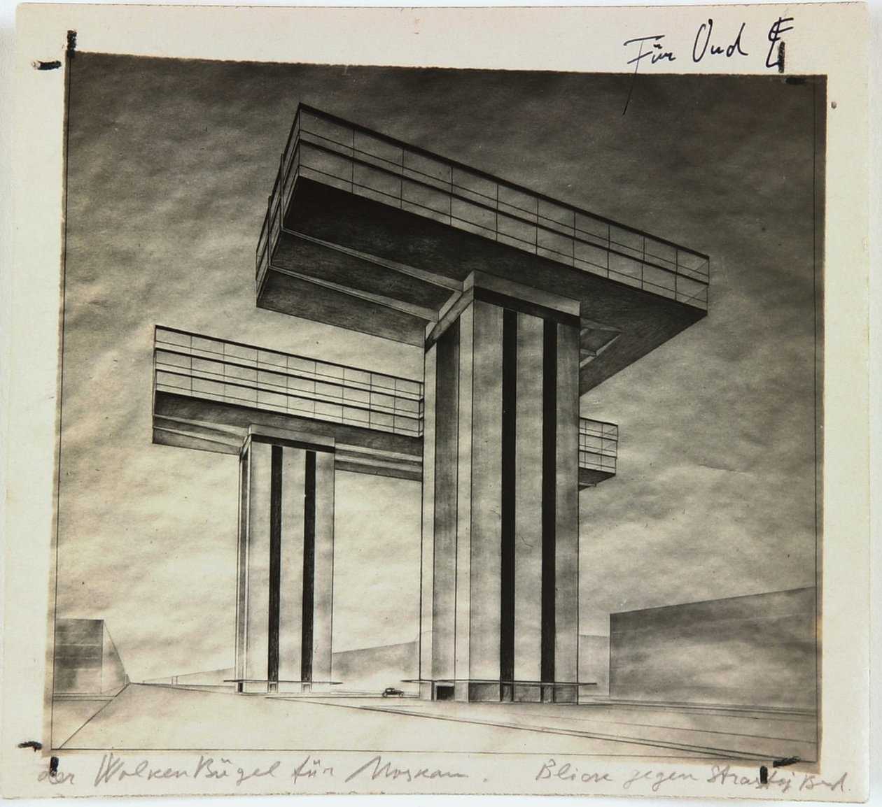 Skyskraberen Wolkenbügel på Strastnoy Boulevard i Moskva, 1925 af Eliezer Markowich Lissitzky