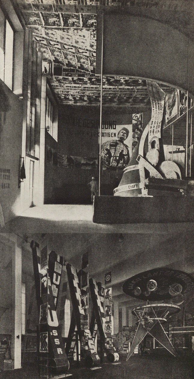 Sovjetisk pavillon på den internationale presseudstilling, Köln, 1933. af Eliezer Markowich Lissitzky