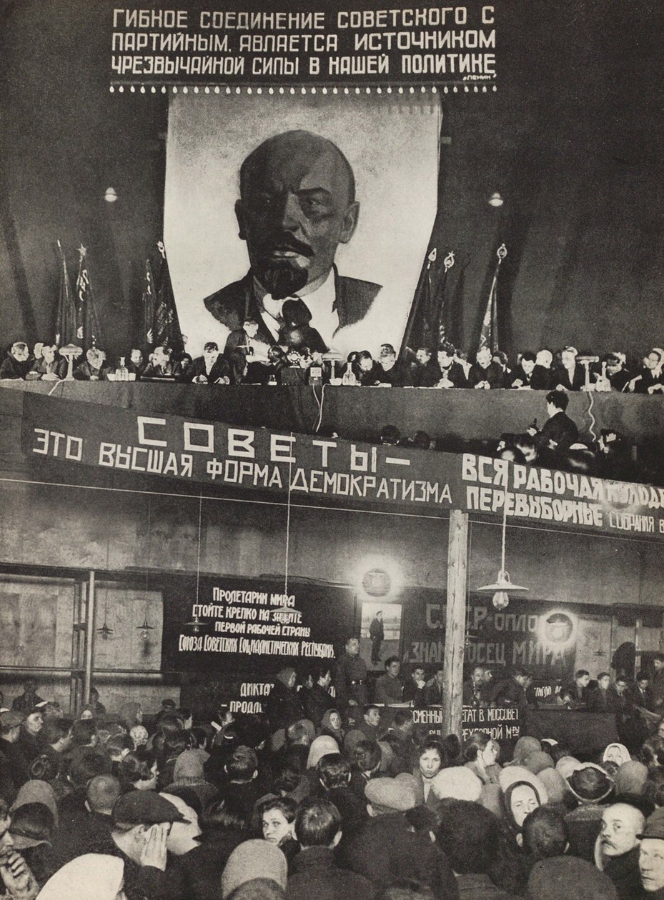 Sovjet - den højeste form for demokrati. Illustration fra USSR Builds Socialism, 1933. af Eliezer Markowich Lissitzky