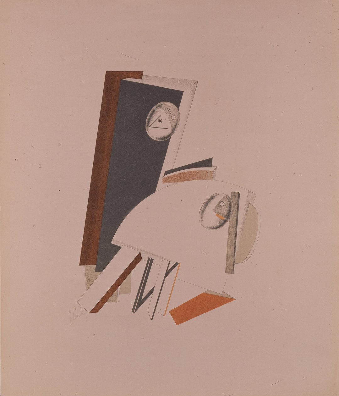 De kujoner. Figur til operaen Victory over the sun af A. Kruchenych, 1920-1921 af Eliezer Markowich Lissitzky