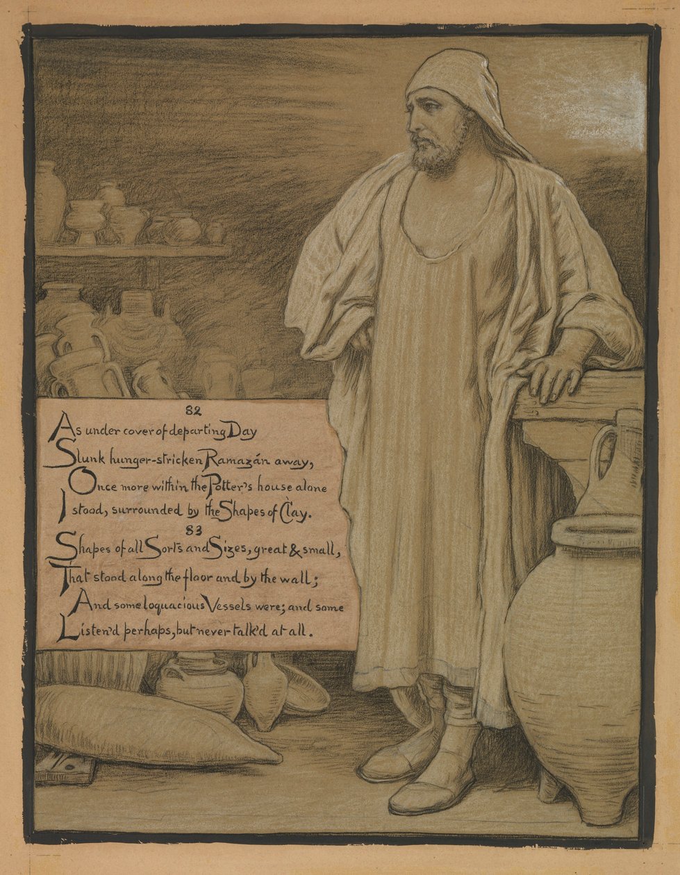 (Illustration til Rubáiyát af Omar Khayyám) I pottemagerens hus af Elihu Vedder