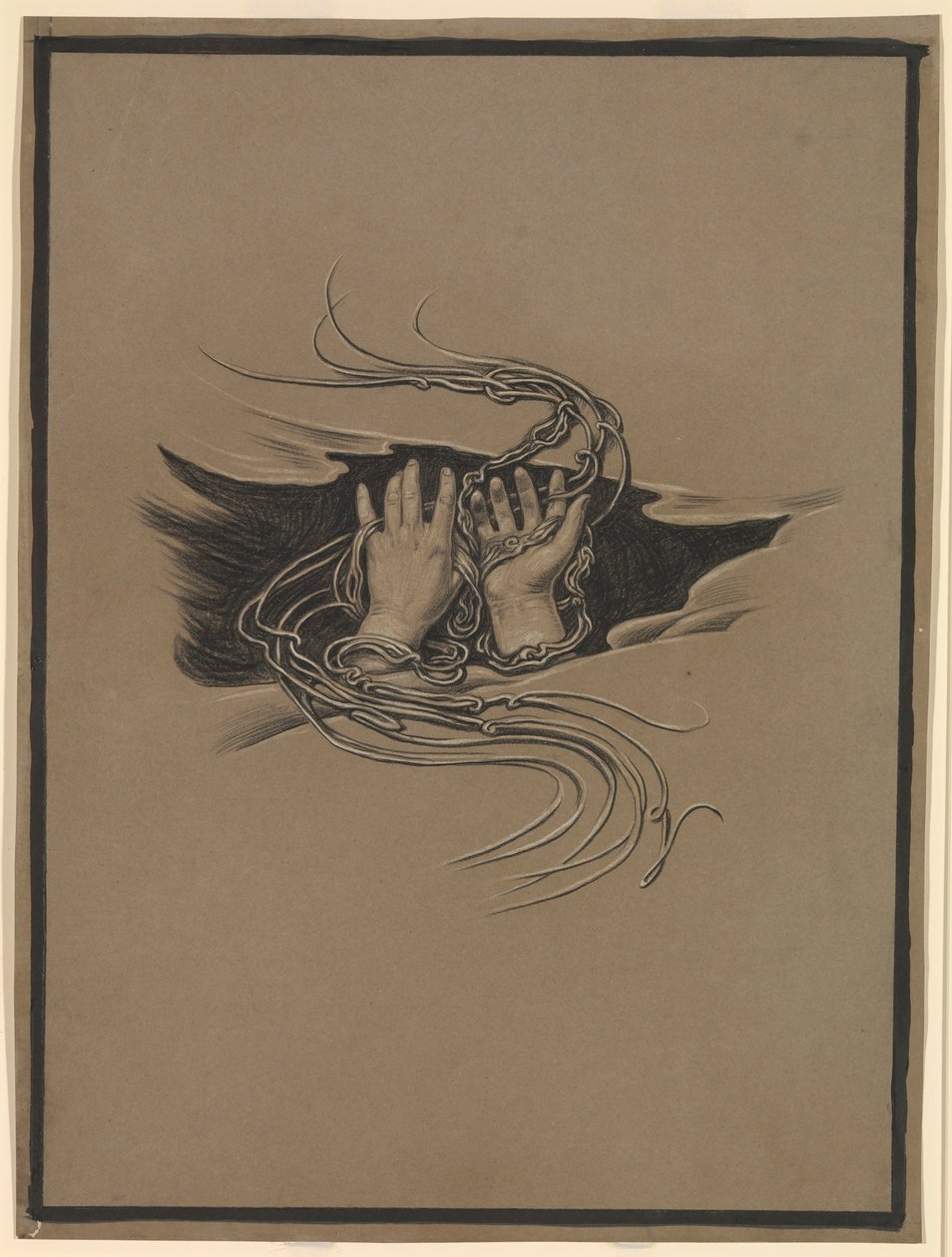 (Illustration til Rubáiyát af Omar Khayyám) Hænder, der giver tilgivelse, og hænder, der beder om tilgivelse af Elihu Vedder