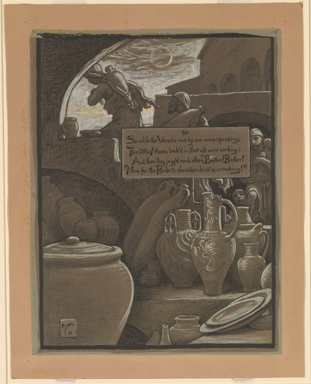 (Illustration til Rubáiyát af Omar Khayyám) Slutningen på Ramazan af Elihu Vedder