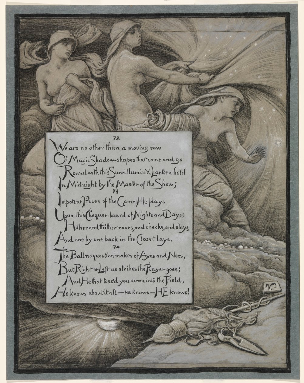 (Illustration til Rubáiyát af Omar Khayyám) Skæbnerne samles i stjernerne af Elihu Vedder