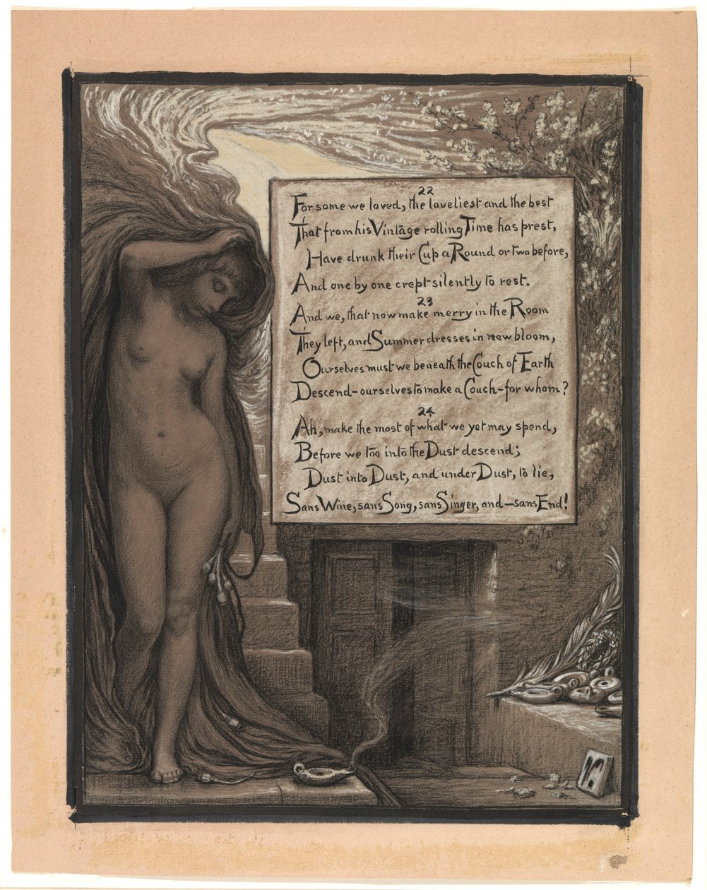 (Illustration til Rubáiyát af Omar Khayyám) Den lange hvile af Elihu Vedder